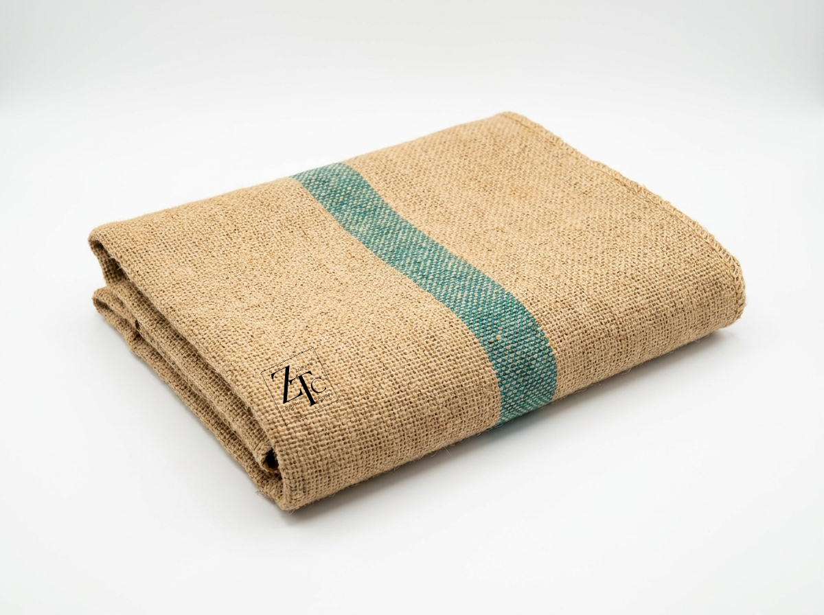 Twill Jute Sack 43 x 29 inch - 100 kg (Green Stripe)